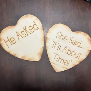 💍Engagement💍 Announcement Photo Props : HE ASKED / SHE SAID IT’s ABOUT TIME!